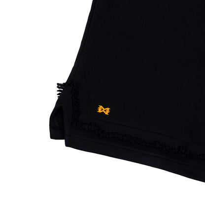 BLACK DISTRESSED SHORTS