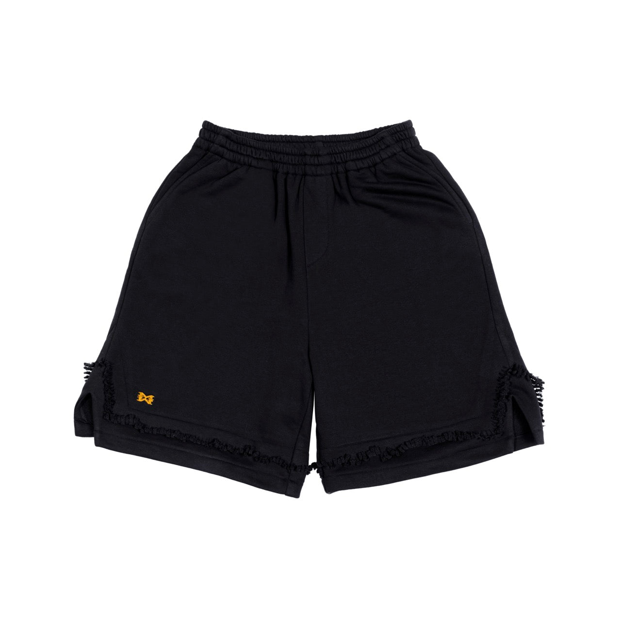 BLACK DISTRESSED SHORTS