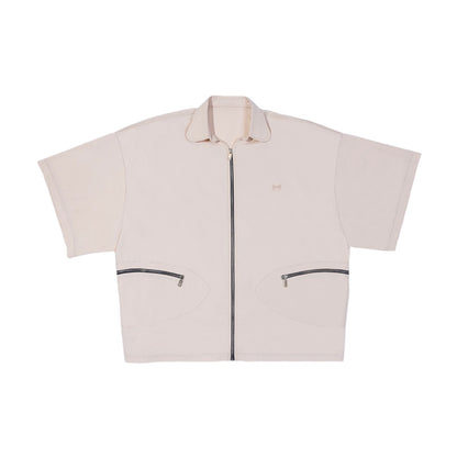 ZIP UP COLLARED SHIRT