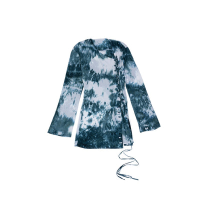 FUNCTIONAL LACE-UP TIE-DYE SHIRT