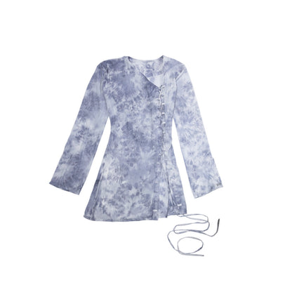 FUNCTIONAL LACE-UP TIE-DYE SHIRT