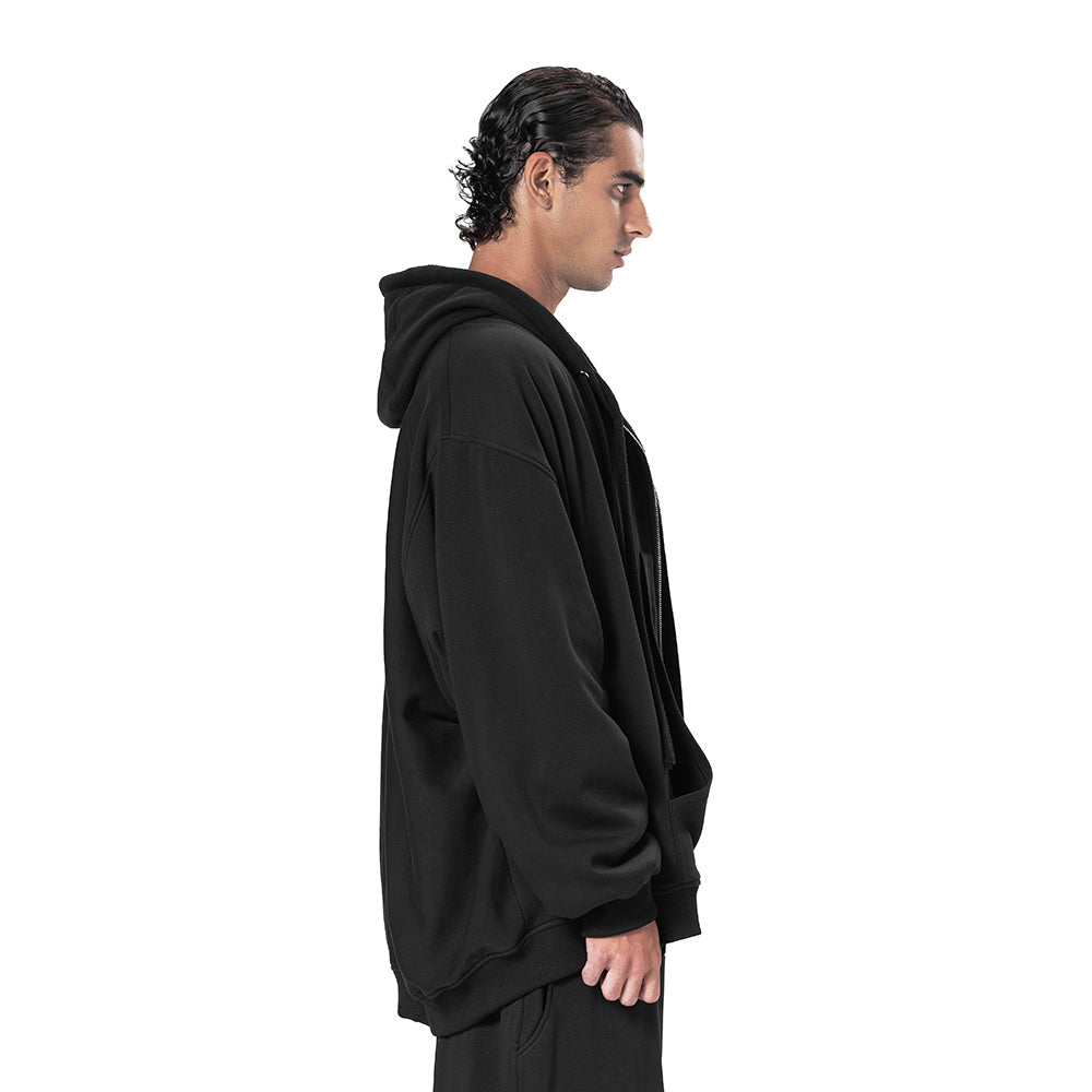 DOUBLE-FACE ZIP HOODIE