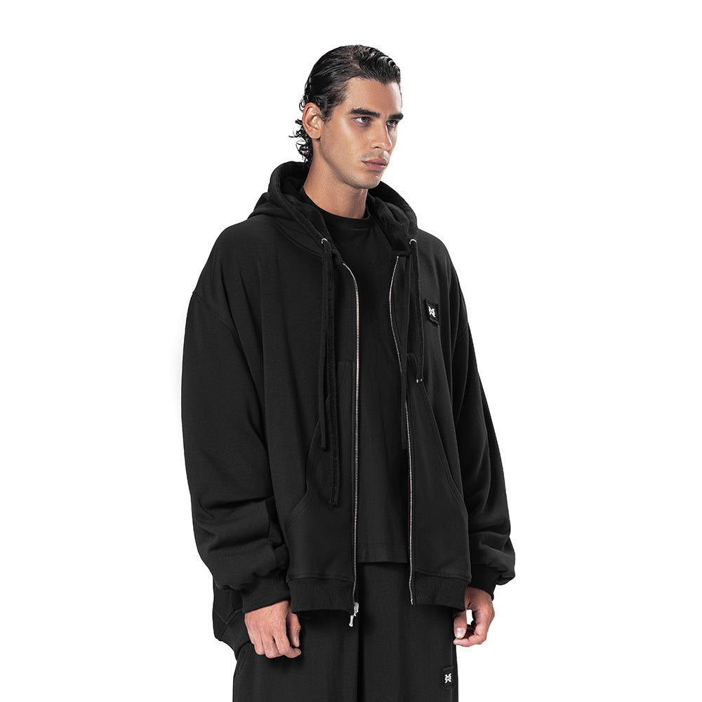 DOUBLE-FACE ZIP HOODIE