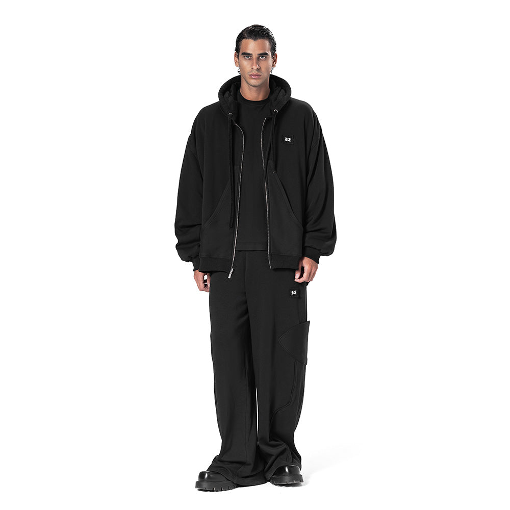 DOUBLE-FACE ZIP HOODIE