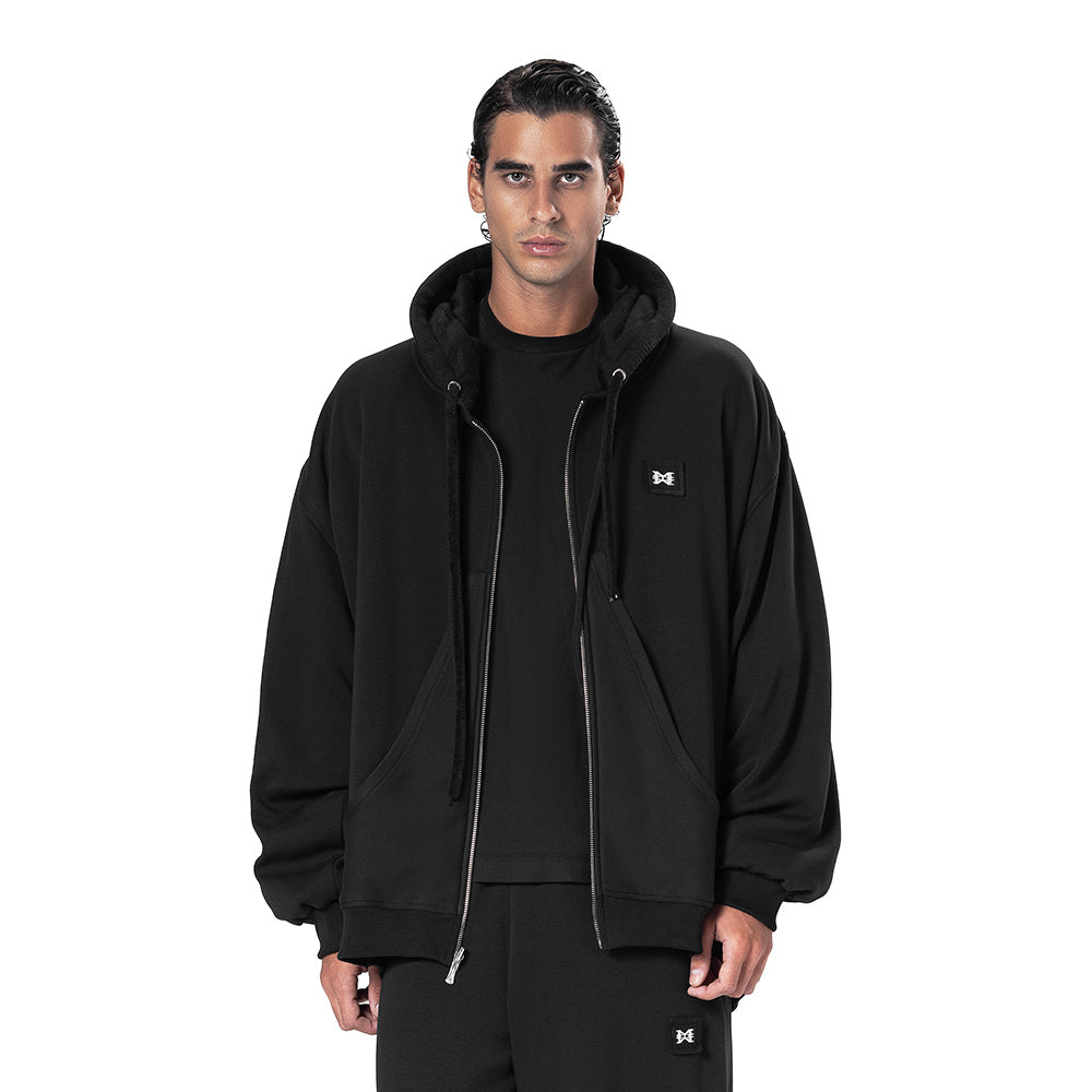 DOUBLE-FACE ZIP HOODIE