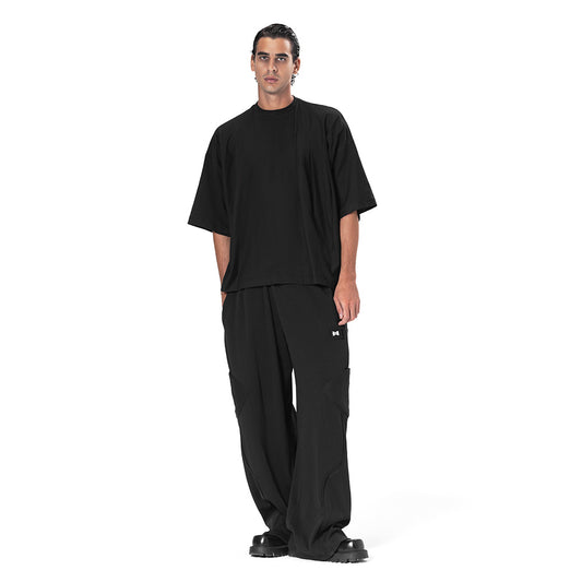 OVERSIZED CROPPED PLEAT T-SHIRT