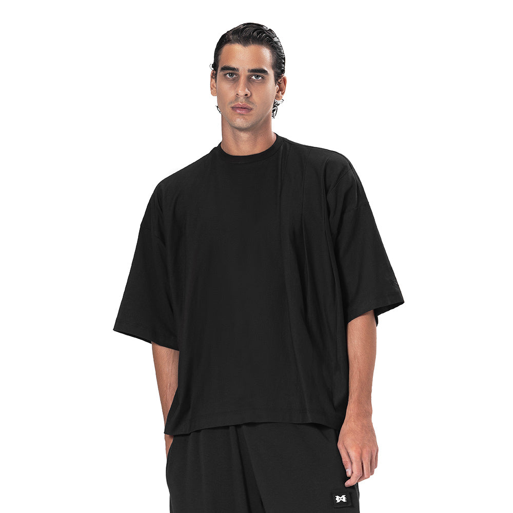 OVERSIZED CROPPED PLEAT T-SHIRT