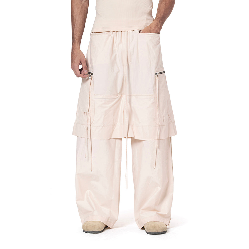 BEIGE CONVERTIBLE SHORT-PANTS