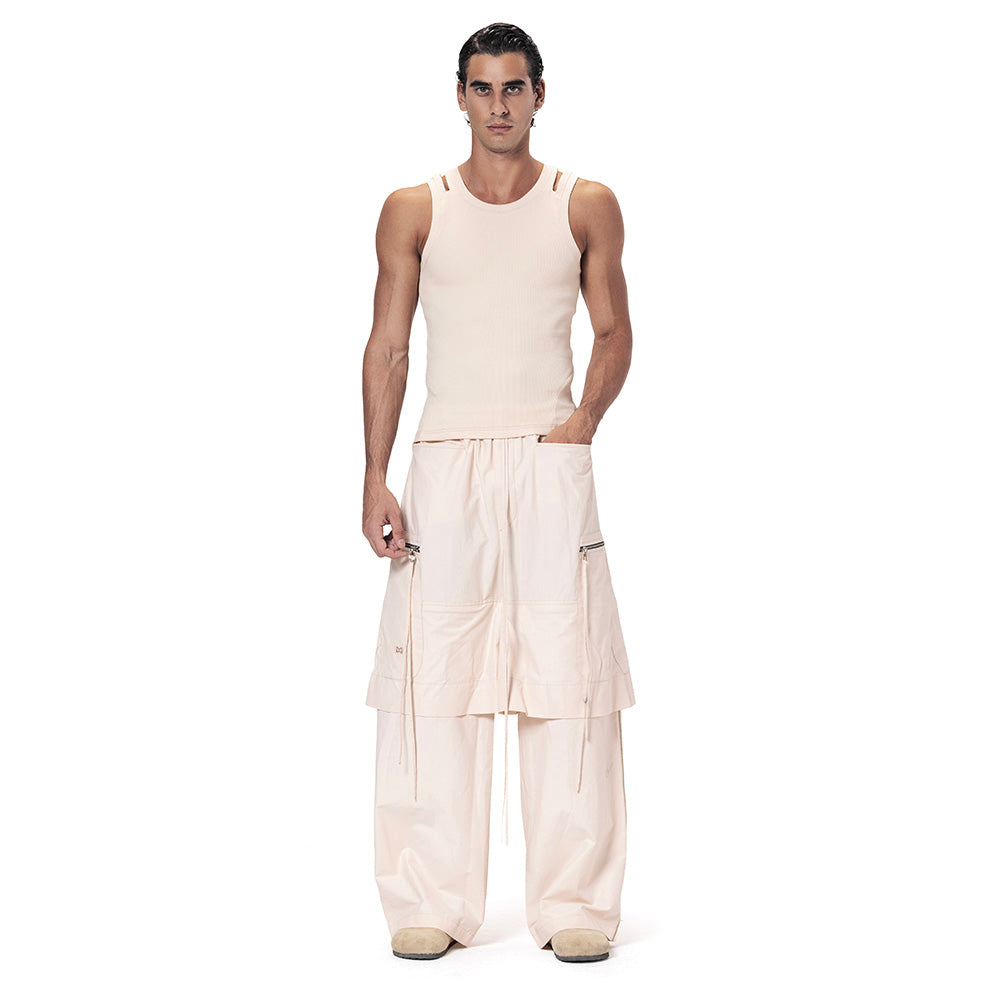 BEIGE CONVERTIBLE SHORT-PANTS