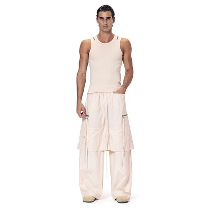 BEIGE CONVERTIBLE SHORT-PANTS