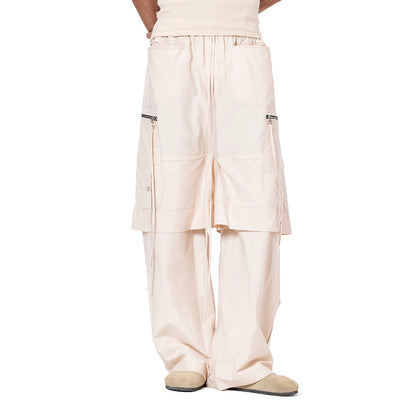 BEIGE CONVERTIBLE SHORT-PANTS