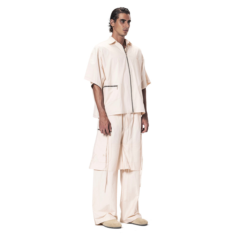 ZIP UP COLLARED SHIRT