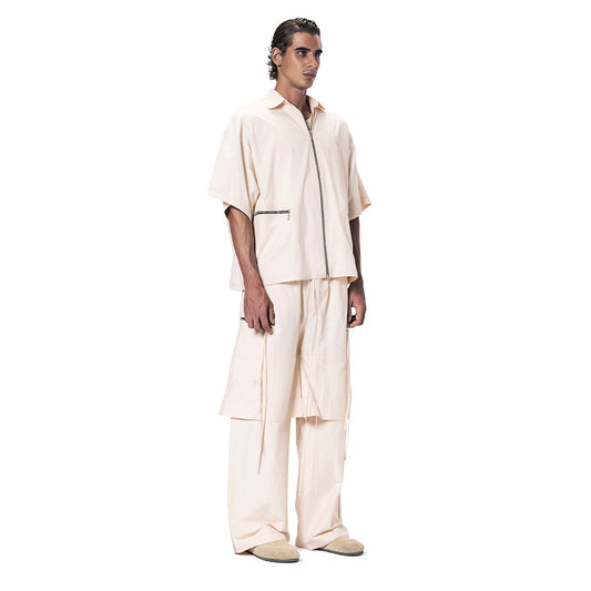 ZIP UP COLLARED SHIRT