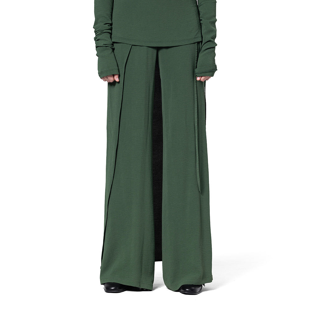 OLIVE PANT AND SIDE SKIRT
