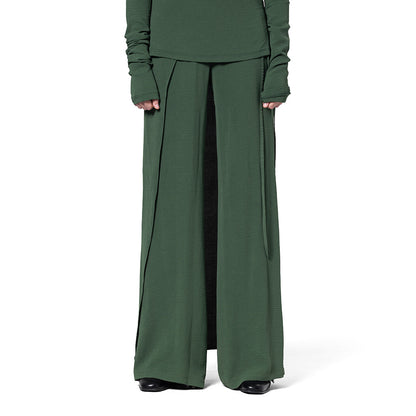 OLIVE PANT AND SIDE SKIRT