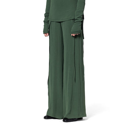 OLIVE PANT AND SIDE SKIRT