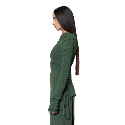 OLIVE DRAPED TOP