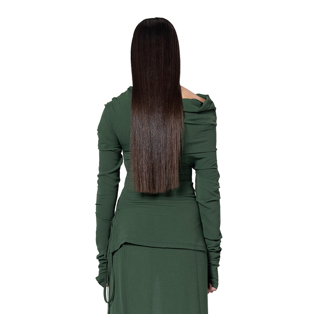 OLIVE DRAPED TOP