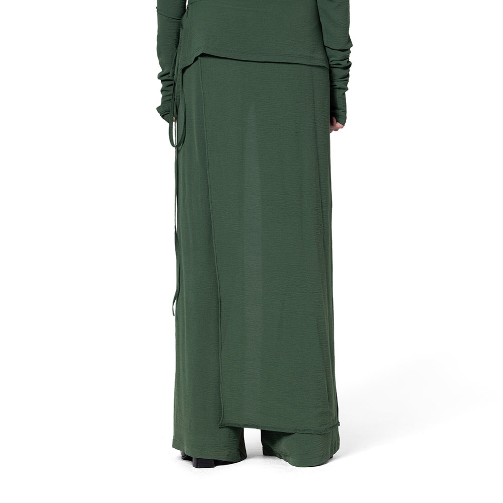 OLIVE PANT AND SIDE SKIRT