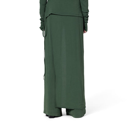 OLIVE PANT AND SIDE SKIRT