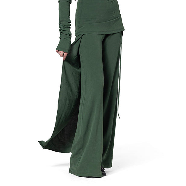 OLIVE PANT AND SIDE SKIRT