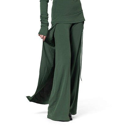 OLIVE PANT AND SIDE SKIRT